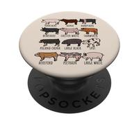 Tipo de colección de razas de cerdos,Granjeros de cerdos de granja de cerdos lindos PopSockets PopGrip Adhesivo