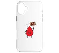 Tipo de sangre AB Gota de sangre con corazón escudo Carcasa para iPhone 16 Plus