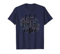 Tipo de Sangre Café Helado Cita Divertida Amante de la Cafeína Camiseta