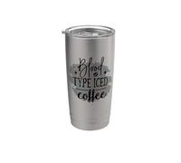 Tipo de sangre Café helado Cita Divertida Amante de la Cafeína Vaso térmico de acero inoxidable de doble pared