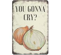 Tipo de "Vas a llorar" Cebolla, arte de cocina, humor gastronómico, decoración de cocina, placa de arte, decoración de pared, aspecto divertido, regalos para cafetería, hogar, cocina, baño, granja, j