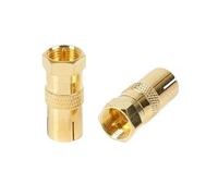Tipo F a TV IEC Conector Macho de 90 Grados Conector Hembra Adaptador Coaxial RF Divisor Conector Chapado en Oro for Cable satélite DVR(Red)