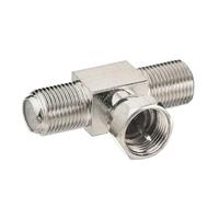 Tipo F a TV IEC Conector Macho de 90 Grados Conector Hembra Adaptador Coaxial RF Divisor Conector Chapado en Oro for Cable satélite DVR(White)