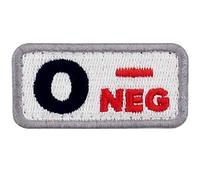 Tipo O negativo Tipo de sangre táctico Broche Bordado de Gancho y Parche de Gancho y bucle de cierre, Rojo y Negro