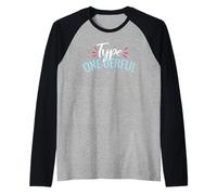 Tipo UNO Diabetes Diabetes T1D Conciencia Meme Uno Maravilloso Camiseta Manga Raglan