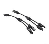 Tipo Y para conector de panel solar, 1 par, distribuidor de cable de 2 vías para una mayor eficiencia fotovoltaica