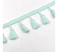TipoFlecos Trenzados con borlas, Cinta de Encaje con Flecos Cuentas Trenzadas, 2 Yardas, poliéster y algodón, Multicolor, Varios Anchos(Light Blue)