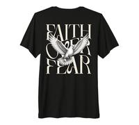 Tipografía Christian Bold con Estampado de Paloma de Faith Over Fear Camiseta Premium