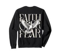Tipografía Christian Bold con Estampado de Paloma de Faith Over Fear Sudadera