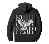 Tipografía Christian Bold con Estampado de Paloma de Faith Over Fear Sudadera con Capucha