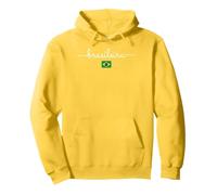 Tipografía de guión de Brasileira con Bandera de Brasil Sudadera con Capucha