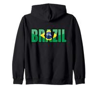 Tipografía de la Bandera de Brasil Sudadera con Capucha