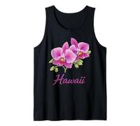 Tipografía de Las orquídeas de Hawái Recuerdo de Playa Floral Tropical Camiseta sin Mangas