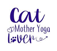 Tipografía de madre gata amante del yoga Calcomanías de tallado fino 49.2x58.7cm Varios tamaños Azul oscuro