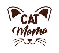 Tipografía de mamá gata, letras y citas sobre gatos Calcomanías de tallado fino 54.6x60.3cm Pegatinas para vidrio Café