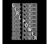 tipografía de poder femenino y Calcomanías de pared de PVC 50.4x72.7cm Cultura del tatuaje Blanco