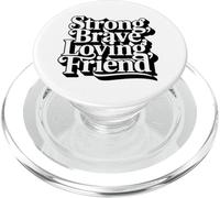 Tipografía Decorativa de Amigo cariñoso Fuerte Valiente PopSockets PopGrip para MagSafe