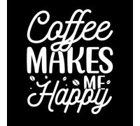 tipografía el café me hace feliz Calcomanías de pared de PVC 65.6x79.8cm No se cae Blanco