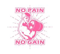 tipografía fitness sin dolor no hay ganancia Pegatinas de pared 67.2x69.1cm Vinilos para ventanas Rosa