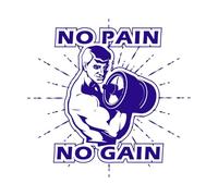 tipografía fitness sin dolor no hay ganancia Pegatinas de pared de vinilo 42x43.2cm No se cae Azul oscuro