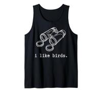 Tipografía I Like Birds con binoculares Vintage Camiseta sin Mangas