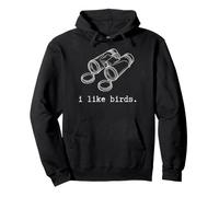 Tipografía I Like Birds con binoculares Vintage Sudadera con Capucha