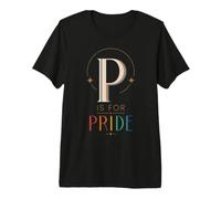 Tipografía Retro de Letras arcoíris LGBTQ P Is For Pride Camiseta Premium