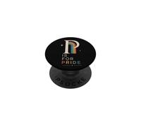 Tipografía Retro de Letras arcoíris LGBTQ P Is For Pride PopSockets PopGrip Adhesivo