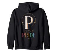 Tipografía Retro de Letras arcoíris LGBTQ P Is For Pride Sudadera con Capucha