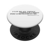 Tipografía Texto Cristiano Puedo Hacer Todas Las Cosas a través de Cristo PopSockets PopGrip Adhesivo