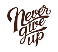 tipográfico nunca te rindas Calcomanías de letras 42x43.8cm Decoración artística Café