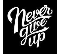 tipográfico nunca te rindas Decoración de vinilo para pared 67.2x70.1cm Personalización personalizada Blanco