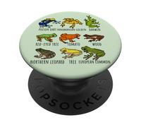 Tipos Coloridos Variación De Rana Para Los Amantes De La Rana Y La Naturaleza PopSockets PopGrip Adhesivo