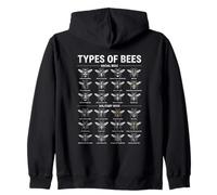 Tipos de Abejas Entomología Guía de Especies de Insectos Sudadera con Capucha