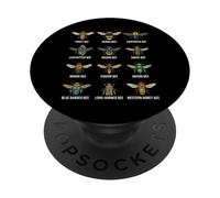 Tipos de Abejas, Tabla de Especies de Abejas, Ciencia de la entomología PopSockets PopGrip Adhesivo