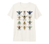Tipos de Abejas Tabla educativa de Especies de Insectos Camiseta Premium
