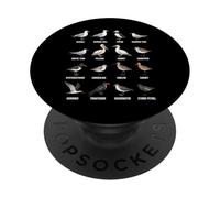 Tipos de Aves Playeras y Aves Marinas - Tabla de Especies de Aves costeras PopSockets PopGrip Adhesivo