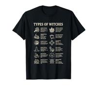 Tipos De Brujas Gráfico Vintage Wicca Magia Pagana Camiseta