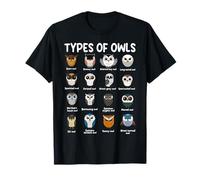 Tipos de búhos educativos lindos amantes del búho hombres mujeres niños Camiseta