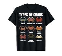 Tipos de cangrejos - Tabla de Especies de cangrejos Marinos Camiseta