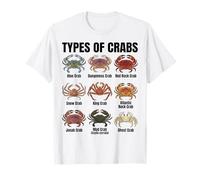 Tipos de cangrejos - Tabla de Especies de cangrejos Marinos Camiseta