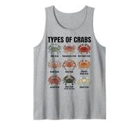 Tipos de cangrejos - Tabla de Especies de cangrejos Marinos Camiseta sin Mangas
