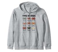 Tipos de cangrejos - Tabla de Especies de cangrejos Marinos Sudadera con Capucha