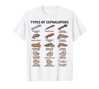 Tipos de cefalópodos, calamares, Sepias y Especies de Nautilus Camiseta