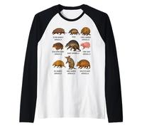 Tipos de Ecología de Especies Educativas de Vida Silvestre de Armadillo Camiseta Manga Raglan