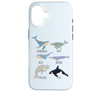 Tipos de especies de ballenas Tabla de mamíferos oceánicos Guía de animales de pescado Carcasa para iPhone 16