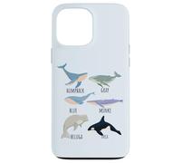 Tipos de especies de ballenas Tabla de mamíferos oceánicos Guía de animales de pescado Carcasa para iPhone 13 Pro Max