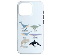 Tipos de especies de ballenas Tabla de mamíferos oceánicos Guía de animales de pescado Carcasa para iPhone 16 Pro