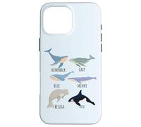 Tipos de especies de ballenas Tabla de mamíferos oceánicos Guía de animales de pescado Carcasa para iPhone 16 Pro Max