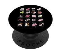 Tipos de Flor de Cerezo Tabla botánica de Sakura PopSockets PopGrip Adhesivo